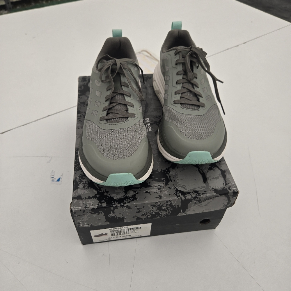 Men's Gray and Green Athletic Shoes
